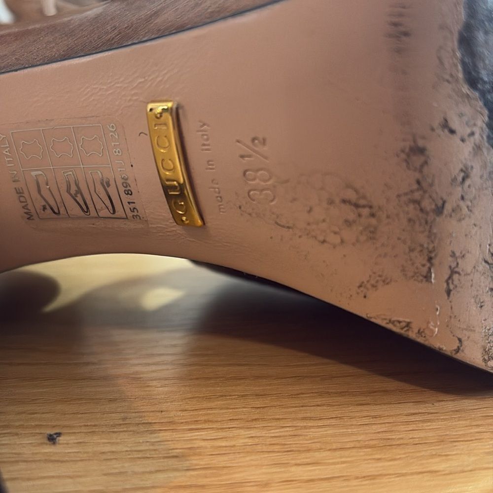 Gucci/Dust Bag Interlocking G Cutout Platform Sandal 38.5/8 $1100 - Picture 7 of 14